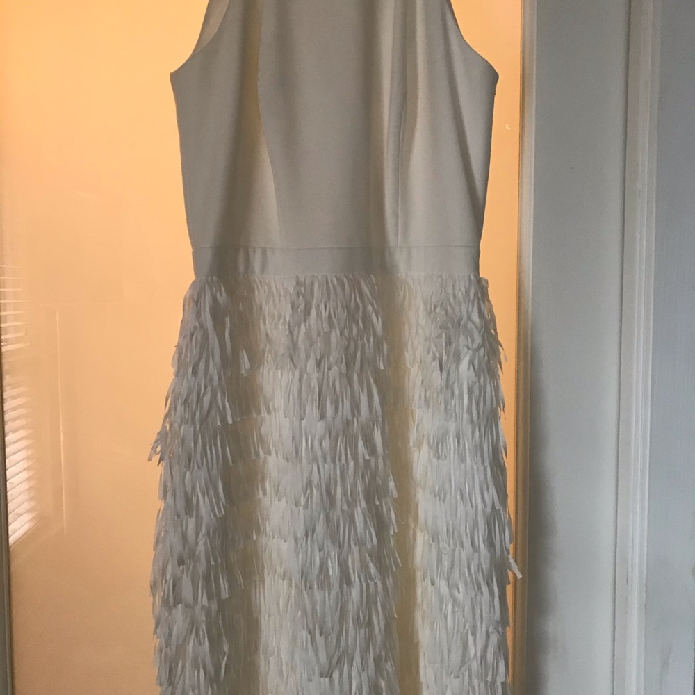 Aidan Mattox Ivory Dress Fringe - Picture 2 of 7